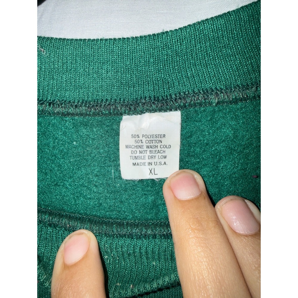 Vintage Green God's Wise Frog Angel Religious Sweatshirt 1 Corinthians 1:25 XL - Picture 3 of 3